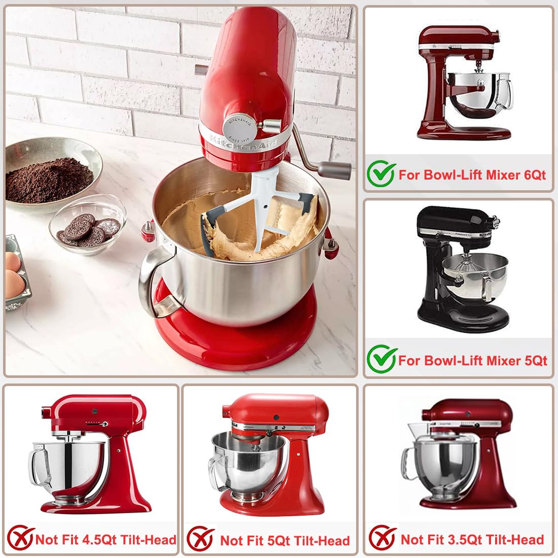 Amazon | キッチンエイドミキサー用フレックスエッジビーター 6